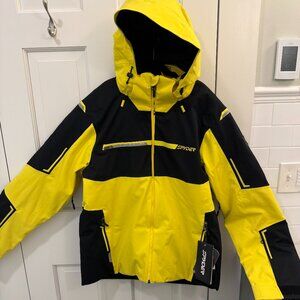 Spyder Insulated Ski Jacket Yellow NWT!!! Hooded Medium Men's
